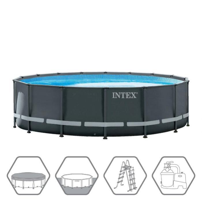 Каркасный бассейн Intex 26326, Ultra XTR Frame 488х122см, 19156л, песочный фильтр-насос, лестница, тент, подстилка фото 2