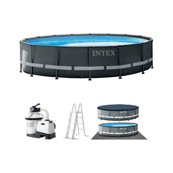 Каркасный бассейн Intex 26330, Ultra XTR Frame 549х132см, 26423л, песочный фильтр-насос, лестница, тент, подстилка фото 2