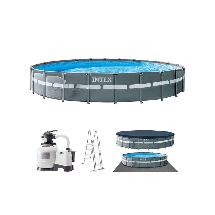 Каркасный бассейн Intex 26340, Ultra XTR Frame 732х132см, 47241л, песочный фильтр-насос, лестница, тент, подстилка фото 2
