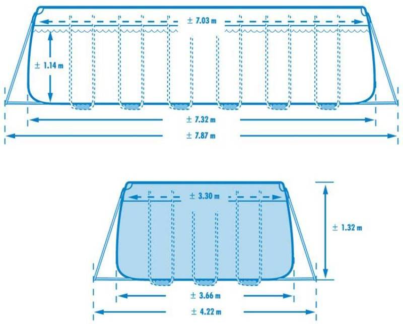 Каркасный бассейн Intex 26368, Ultra XTR Frame 732х366х132см, 31805л, комбинированный фильтр-насос, лестница, тент, подстилка фото 4
