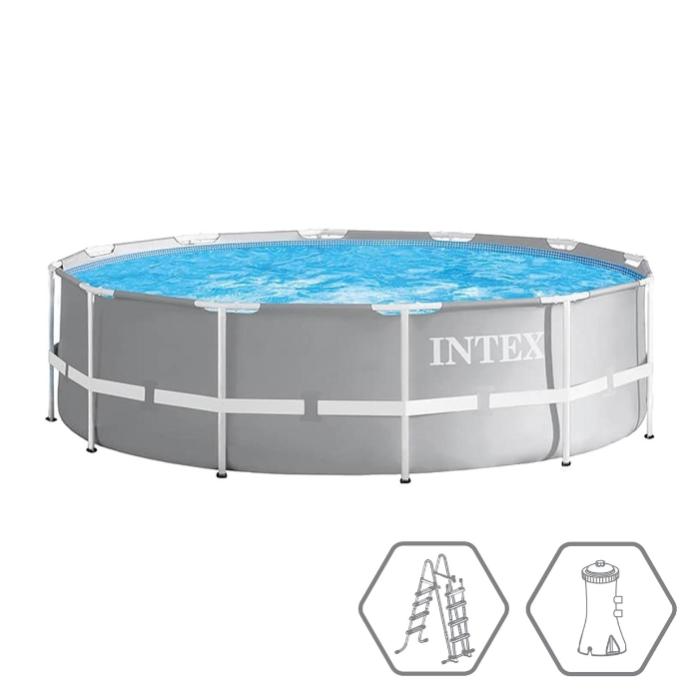 Каркасный бассейн Intex 26716, Prism Frame 366х99см, 8592л, фильтр-насос, лестница