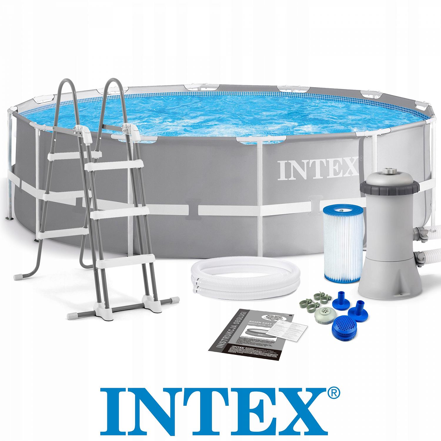 Каркасный бассейн Intex 26716, Prism Frame 366х99см, 8592л, фильтр-насос, лестница фото 6