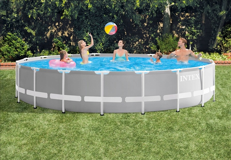 Каркасный бассейн Intex 26756, Prism Frame 610х132см, 32695л, фильтр-насос, лестница, тент, подстилка фото 3