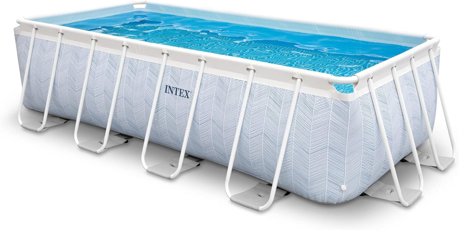 Каркасный бассейн Intex 26780, Chevron Prism Frame 400х200х100см, 6836л, фильтр-насос, лестница