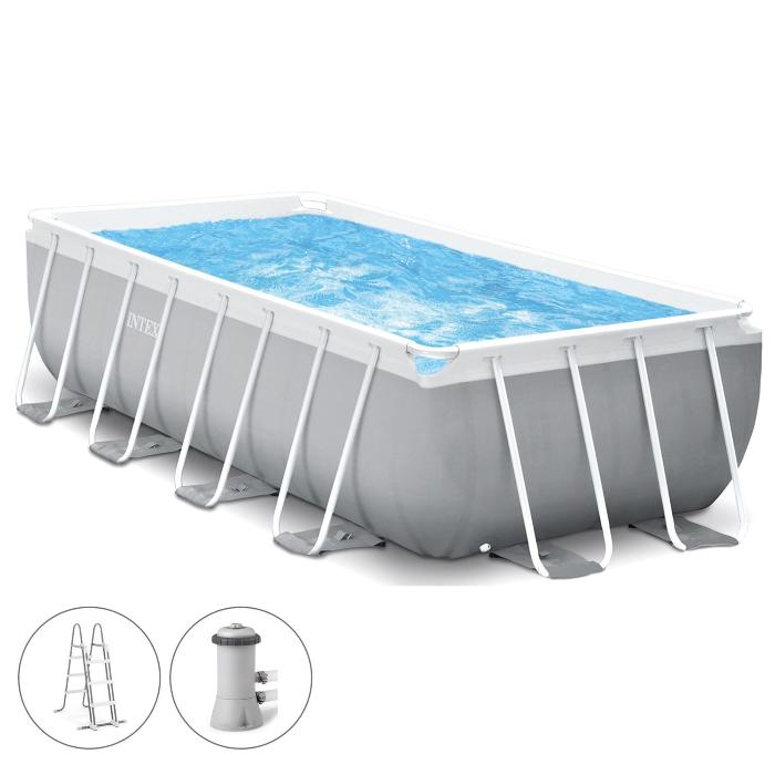 Каркасный бассейн Intex 26790, Prism Frame 400х200х122см, 8418л, фильтр-насос, лестница