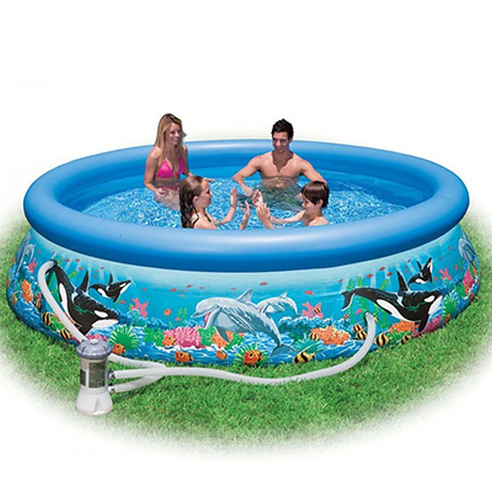Бассейн Easy Set, 366х76см, "Океанский Риф", 5621л, фильтр-насос 2006л/ч, Intex, 28136