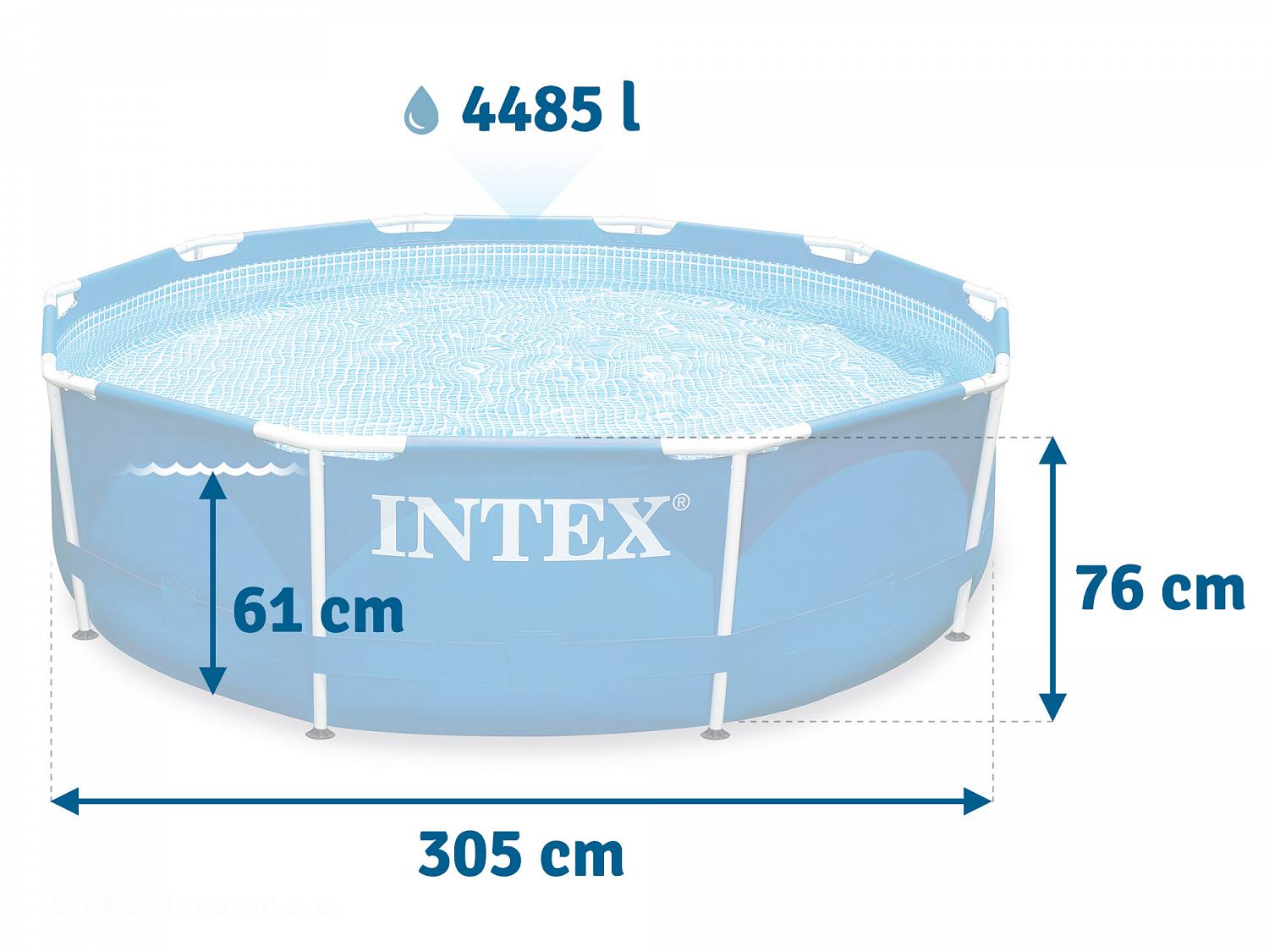 Каркасный бассейн Intex 28200, Metal Frame 305х76см, 4485л фото 3