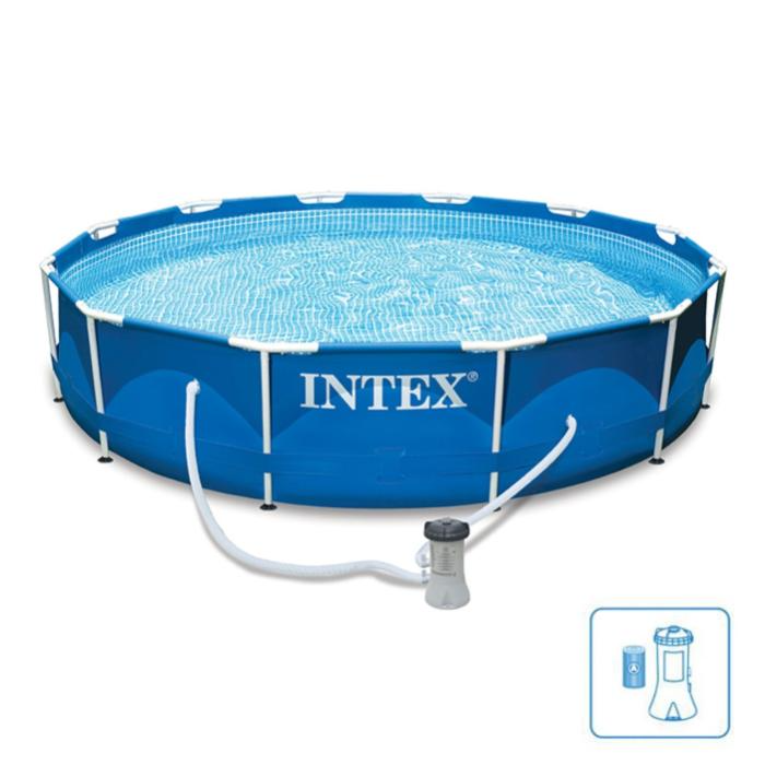 Каркасный бассейн Intex 28212, Metal Frame 366х76см, 6503л, фильтр-насос