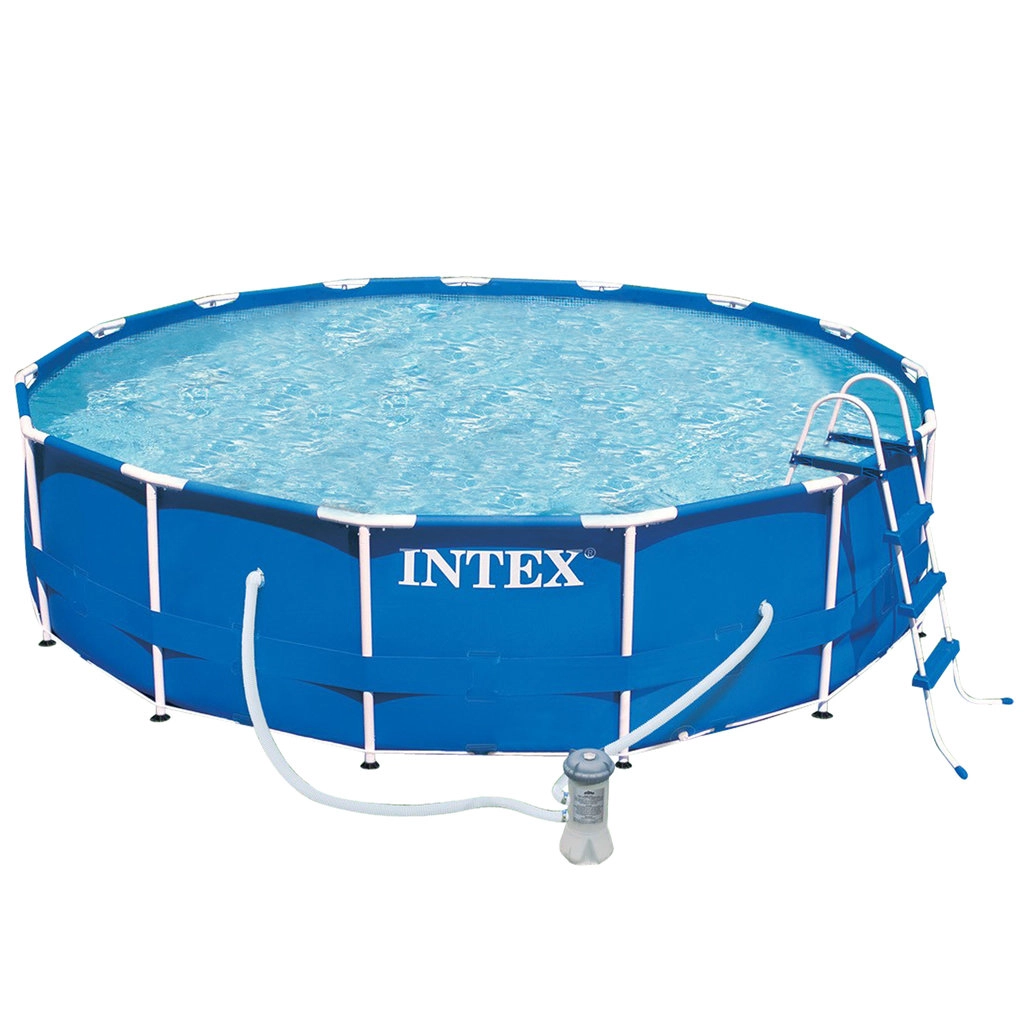 Каркасный бассейн Intex 28228, Metal Frame 457х84см, 11325л, фильтр-насос, лестница, тент, подстилка фото 2