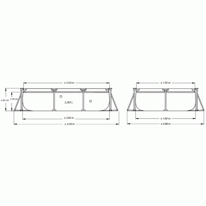 Каркасный прямоугольный бассейн Intex 28271, 260х160х65см, 2282л фото 3