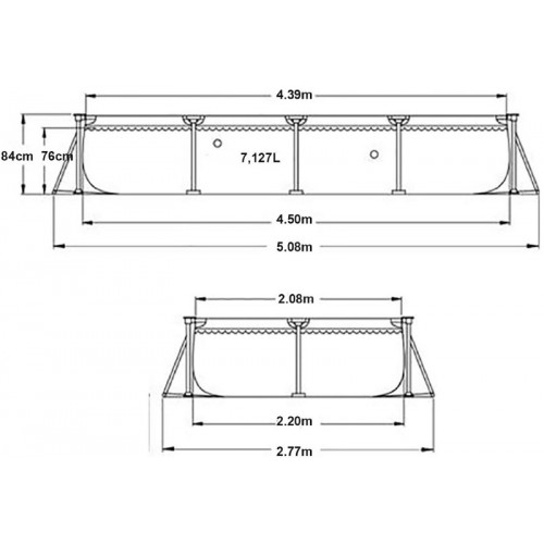 Каркасный прямоугольный бассейн Intex 28273, 450х220х84см, 7127л фото 3