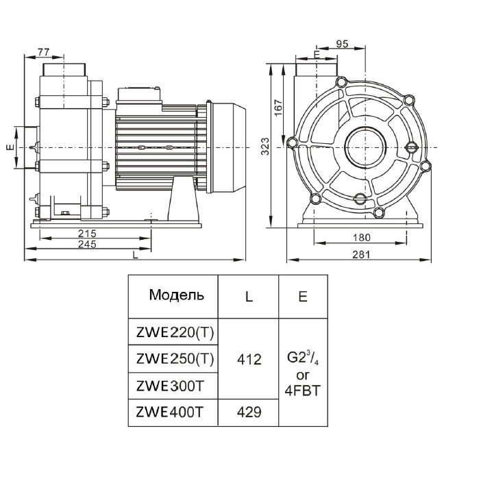 Насос AquaViva LX WTB300T/ZWE300T 60 м3/ч (4HP, 380В) фото 2