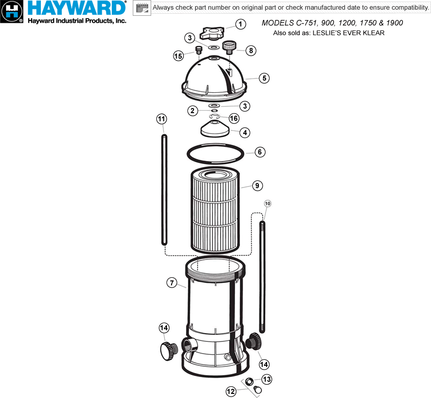 Фильтр картриджный Hayward Star Clear 27m3/h фото 3