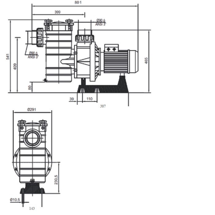 Насос Hayward HCP38301E (220В, 3HP) фото 2