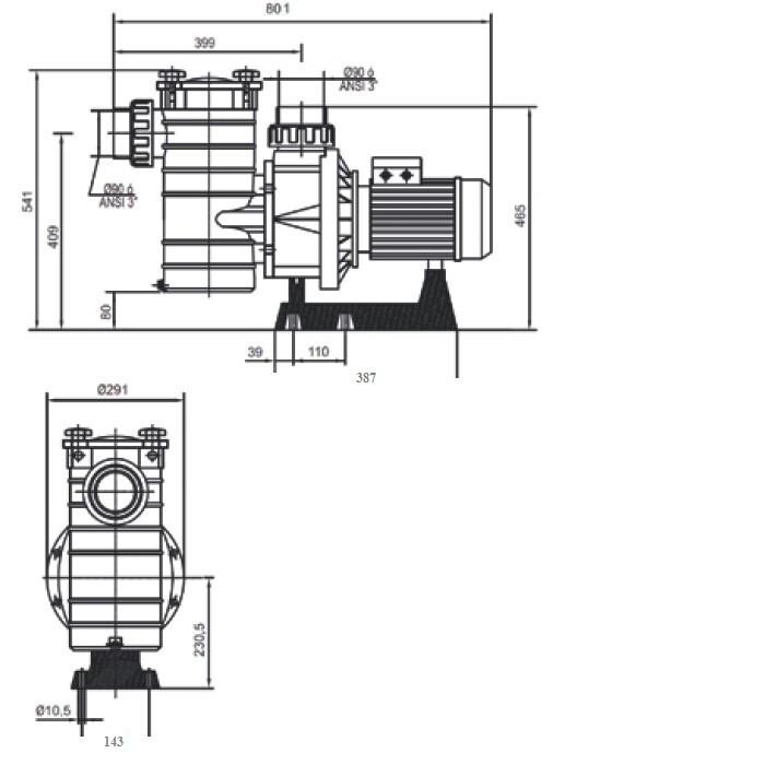 Насос Hayward HCP38303E (380V, 3HP) фото 4