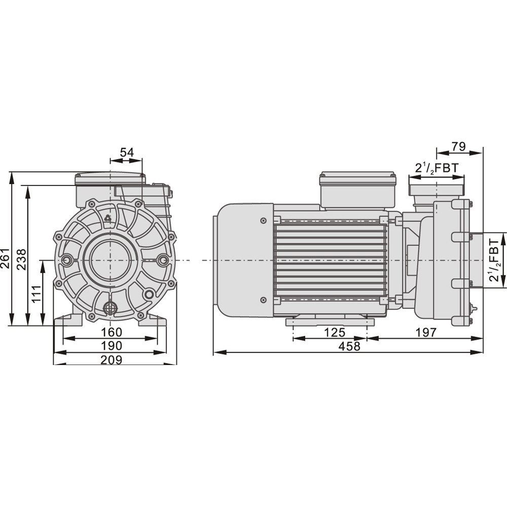 Насос AquaViva LX WP500Т 67 м3/ч (5HP, 380V) фото 2