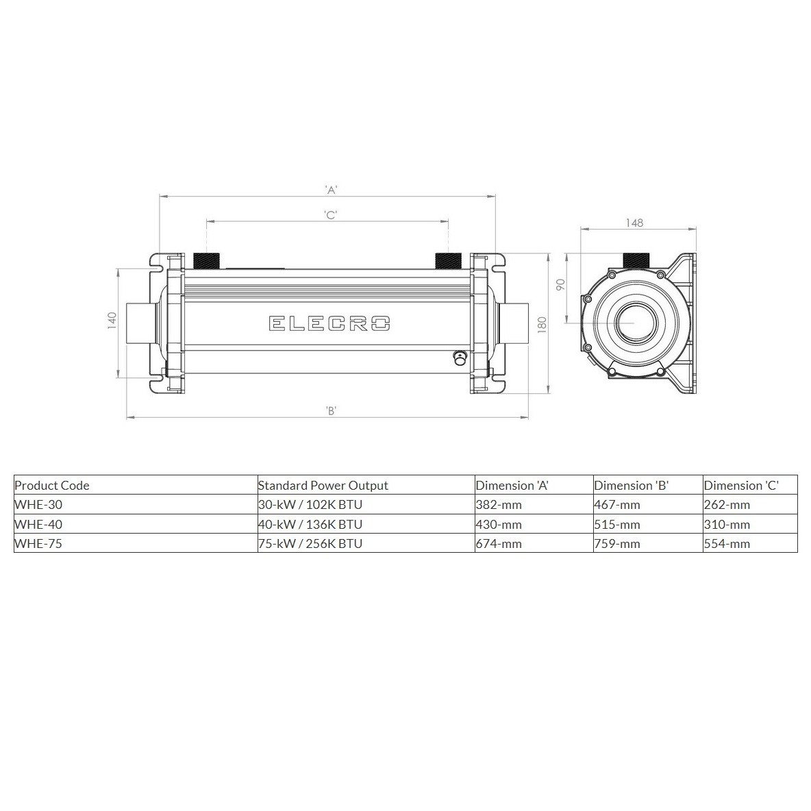 Теплообменник Elecro WHE Escalade 40 кВт (titanium) фото 6