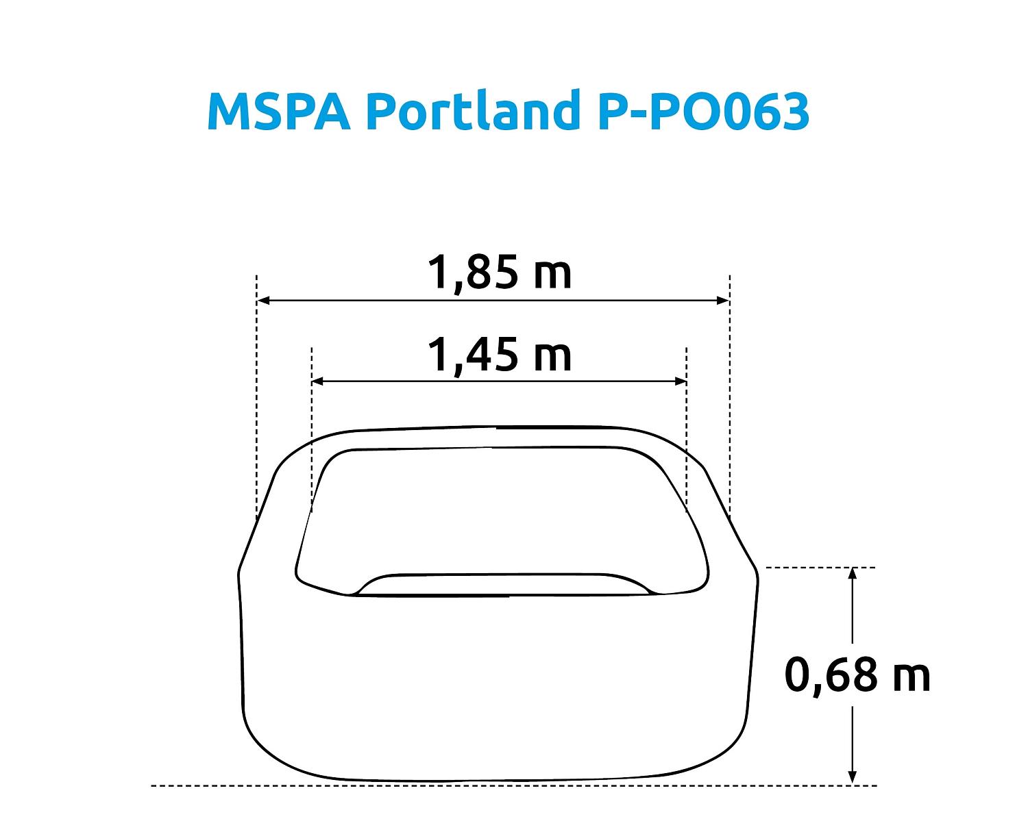 СПА-бассейн 185х185х68см "Portland" 930л, квадратный, аэромассаж фото 3