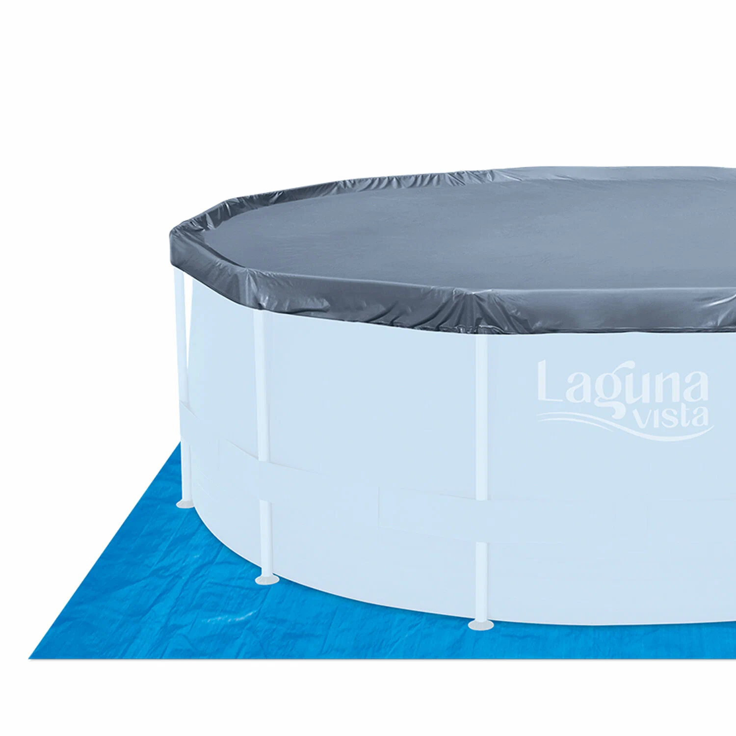 Каркасный бассейн Polygroup P20-1352-B, 396х132см, 13785л, фильтр-насос, лестница, тент, подстилка, наб.д/чистки, скиммер фото 6
