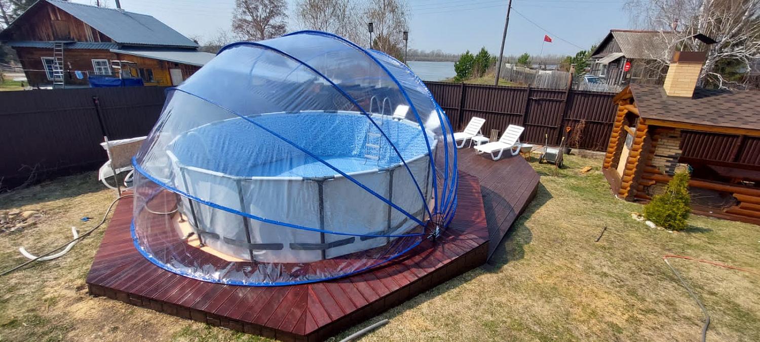 Круглый купольный тент павильон Pool Tent 3,6м. для бассейнов и СПА фото 5
