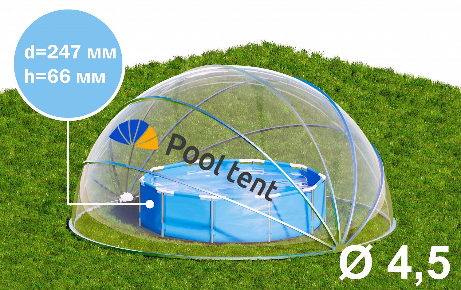 Круглый купольный тент павильон Pool Tent 4,5м. для бассейнов и СПА, синий фото 3