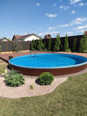 Круглый бассейн Лагуна ТМ817/30011, 3 х 1,25 м ; Темный шоколад, Чаша Мрамор 0.4/0.4 мм фото 2